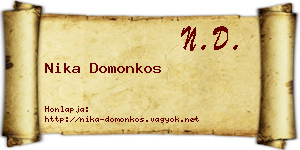 Nika Domonkos névjegykártya